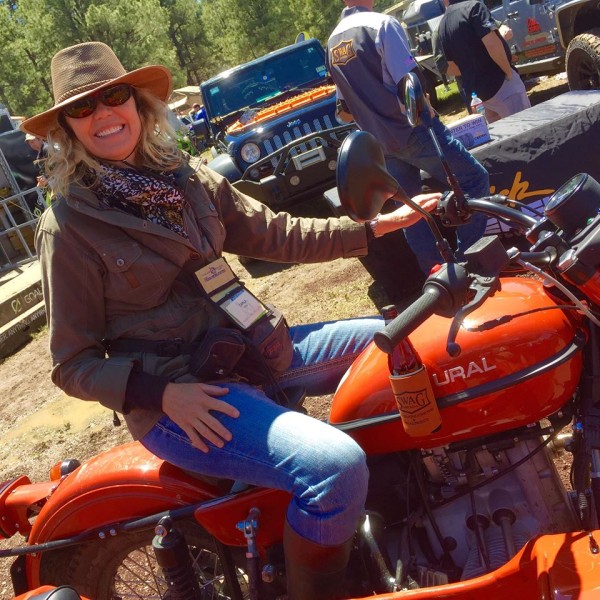 Carla King on a 2015 Ural courtesy Mark Tetreau at Scooter Auto Source